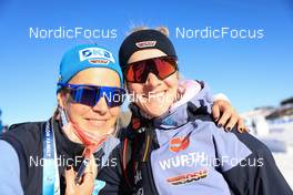 08.02.2023, Oberhof, Germany (GER): Stefanie Boehler (GER), Maren Hammerschmidt (GER), (l-r) - IBU World Championships Biathlon, mixed relay, Oberhof (GER). www.nordicfocus.com. © Manzoni/NordicFocus. Every downloaded picture is fee-liable.