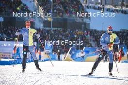 08.02.2023, Oberhof, Germany (GER): Roman Rees (GER), Benedikt Doll (GER), (l-r) - IBU World Championships Biathlon, mixed relay, Oberhof (GER). www.nordicfocus.com. © Reichert/NordicFocus. Every downloaded picture is fee-liable.