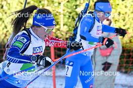 08.02.2023, Oberhof, Germany (GER): Anais Chevalier-Bouchet (FRA), Dorothea Wierer (ITA), (l-r) - IBU World Championships Biathlon, mixed relay, Oberhof (GER). www.nordicfocus.com. © Reichert/NordicFocus. Every downloaded picture is fee-liable.