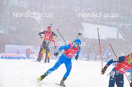 12.02.2023, Oberhof, Germany (GER): Elia Zeni (ITA), Benedikt Doll (GER), (l-r) - IBU World Championships Biathlon, pursuit men, Oberhof (GER). www.nordicfocus.com. © Reichert/NordicFocus. Every downloaded picture is fee-liable.
