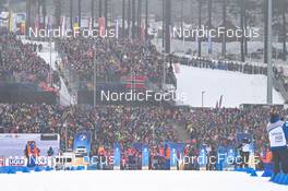 12.02.2023, Oberhof, Germany (GER): Johannes Thingnes Boe (NOR), Tarjei Boe (NOR), Sturla Holm Laegreid (NOR), Johannes Dale (NOR), (l-r) - IBU World Championships Biathlon, pursuit men, Oberhof (GER). www.nordicfocus.com. © Reichert/NordicFocus. Every downloaded picture is fee-liable.