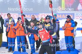 12.02.2023, Oberhof, Germany (GER): Sturla Holm Laegreid (NOR), Johannes Thingnes Boe (NOR), (l-r) - IBU World Championships Biathlon, pursuit men, Oberhof (GER). www.nordicfocus.com. © Reichert/NordicFocus. Every downloaded picture is fee-liable.