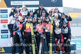 12.02.2023, Oberhof, Germany (GER): Vetle Sjaastad Christiansen (NOR), Johannes Thingnes Boe (NOR), Sturla Holm Laegreid (NOR), Tarjei Boe (NOR), (l-r) - IBU World Championships Biathlon, pursuit men, Oberhof (GER). www.nordicfocus.com. © Manzoni/NordicFocus. Every downloaded picture is fee-liable.