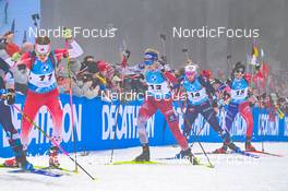 12.02.2023, Oberhof, Germany (GER): Emma Lunder (CAN), Lisa Theresa Hauser (AUT), Ingrid Landmark Tandrevold (NOR), Chloe Chevalier (FRA), (l-r) - IBU World Championships Biathlon, pursuit women, Oberhof (GER). www.nordicfocus.com. © Reichert/NordicFocus. Every downloaded picture is fee-liable.