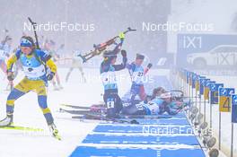 12.02.2023, Oberhof, Germany (GER): Marte Olsbu Roeiseland (NOR), Ingrid Landmark Tandrevold (NOR), Sophie Chauveau (FRA), (l-r) - IBU World Championships Biathlon, pursuit women, Oberhof (GER). www.nordicfocus.com. © Reichert/NordicFocus. Every downloaded picture is fee-liable.