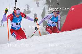12.02.2023, Oberhof, Germany (GER): Nadia Moser (CAN), Amy Baserga (SUI), (l-r) - IBU World Championships Biathlon, pursuit women, Oberhof (GER). www.nordicfocus.com. © Reichert/NordicFocus. Every downloaded picture is fee-liable.