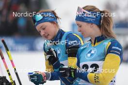 12.02.2023, Oberhof, Germany (GER): Linn Persson (SWE), Mona Brorsson (SWE), (l-r) - IBU World Championships Biathlon, pursuit women, Oberhof (GER). www.nordicfocus.com. © Manzoni/NordicFocus. Every downloaded picture is fee-liable.