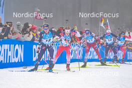 12.02.2023, Oberhof, Germany (GER): Juni Arnekleiv (NOR), Emma Lunder (CAN), Lisa Theresa Hauser (AUT), Ingrid Landmark Tandrevold (NOR), Chloe Chevalier (FRA), (l-r) - IBU World Championships Biathlon, pursuit women, Oberhof (GER). www.nordicfocus.com. © Reichert/NordicFocus. Every downloaded picture is fee-liable.