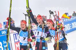 12.02.2023, Oberhof, Germany (GER): Sophia Schneider (GER), Denise Herrmann-Wick (GER), Hanna Kebinger (GER), (l-r) - IBU World Championships Biathlon, pursuit women, Oberhof (GER). www.nordicfocus.com. © Reichert/NordicFocus. Every downloaded picture is fee-liable.