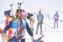 12.02.2023, Oberhof, Germany (GER): Hanna Kebinger (GER), Sophie Chauveau (FRA), (l-r) - IBU World Championships Biathlon, pursuit women, Oberhof (GER). www.nordicfocus.com. © Reichert/NordicFocus. Every downloaded picture is fee-liable.