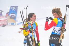 12.02.2023, Oberhof, Germany (GER): Lotte Lie (BEL), Maya Cloetens (BEL), (l-r) - IBU World Championships Biathlon, pursuit women, Oberhof (GER). www.nordicfocus.com. © Reichert/NordicFocus. Every downloaded picture is fee-liable.