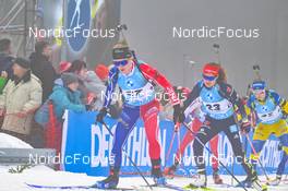 12.02.2023, Oberhof, Germany (GER): Sophie Chauveau (FRA), Janina Hettich-Walz (GER), Mona Brorsson (SWE), (l-r) - IBU World Championships Biathlon, pursuit women, Oberhof (GER). www.nordicfocus.com. © Reichert/NordicFocus. Every downloaded picture is fee-liable.