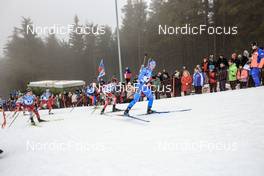 12.02.2023, Oberhof, Germany (GER): Anna Gandler (AUT), Dunja Zdouc (AUT), Ivona Fialkova (SVK), Elisa Gasparin (SUI), Samuela Comola (ITA), (l-r) - IBU World Championships Biathlon, pursuit women, Oberhof (GER). www.nordicfocus.com. © Manzoni/NordicFocus. Every downloaded picture is fee-liable.