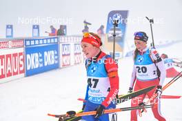 12.02.2023, Oberhof, Germany (GER): Ivona Fialkova (SVK), Aita Gasparin (SUI), (l-r) - IBU World Championships Biathlon, pursuit women, Oberhof (GER). www.nordicfocus.com. © Reichert/NordicFocus. Every downloaded picture is fee-liable.