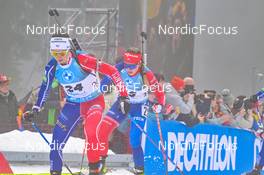 12.02.2023, Oberhof, Germany (GER): Anais Chevalier-Bouchet (FRA), Paulina Batovska Fialkova (SVK), (l-r) - IBU World Championships Biathlon, pursuit women, Oberhof (GER). www.nordicfocus.com. © Reichert/NordicFocus. Every downloaded picture is fee-liable.