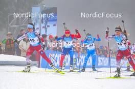 12.02.2023, Oberhof, Germany (GER): Dunja Zdouc (AUT), Ivona Fialkova (SVK), Samuela Comola (ITA), Anna Gandler (AUT), (l-r) - IBU World Championships Biathlon, pursuit women, Oberhof (GER). www.nordicfocus.com. © Reichert/NordicFocus. Every downloaded picture is fee-liable.
