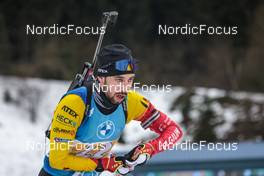 18.02.2023, Oberhof, Germany (GER): Cesar Beauvais (BEL) - IBU World Championships Biathlon, relay men, Oberhof (GER). www.nordicfocus.com. © Manzoni/NordicFocus. Every downloaded picture is fee-liable.