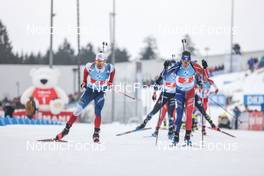 18.02.2023, Oberhof, Germany (GER): Michal Krcmar (CZE), Antonin Guigonnat (FRA), (l-r) - IBU World Championships Biathlon, relay men, Oberhof (GER). www.nordicfocus.com. © Manzoni/NordicFocus. Every downloaded picture is fee-liable.