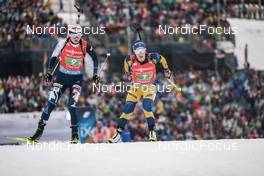 18.02.2023, Oberhof, Germany (GER): Mari Eder (FIN), Anna Magnusson (SWE), (l-r) - IBU World Championships Biathlon, relay women, Oberhof (GER). www.nordicfocus.com. © Manzoni/NordicFocus. Every downloaded picture is fee-liable.
