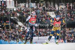 18.02.2023, Oberhof, Germany (GER): Mari Eder (FIN), Anna Magnusson (SWE), (l-r) - IBU World Championships Biathlon, relay women, Oberhof (GER). www.nordicfocus.com. © Manzoni/NordicFocus. Every downloaded picture is fee-liable.