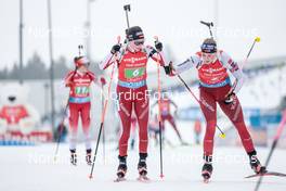 18.02.2023, Oberhof, Germany (GER): Aita Gasparin (SUI), Amy Baserga (SUI), (l-r) - IBU World Championships Biathlon, relay women, Oberhof (GER). www.nordicfocus.com. © Manzoni/NordicFocus. Every downloaded picture is fee-liable.
