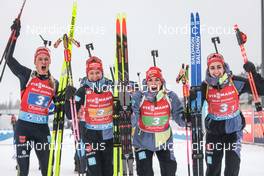 18.02.2023, Oberhof, Germany (GER): Denise Herrmann-Wick (GER), Sophia Schneider (GER), Hanna Kebinger (GER), Vanessa Voigt (GER), (l-r) - IBU World Championships Biathlon, relay women, Oberhof (GER). www.nordicfocus.com. © Manzoni/NordicFocus. Every downloaded picture is fee-liable.