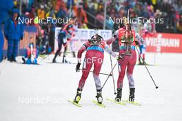 18.02.2023, Oberhof, Germany (GER): Dunja Zdouc (AUT), Anna Gandler (AUT), (l-r) - IBU World Championships Biathlon, relay women, Oberhof (GER). www.nordicfocus.com. © Reichert/NordicFocus. Every downloaded picture is fee-liable.