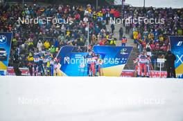16.02.2023, Oberhof, Germany (GER): Marte Olsbu Roeiseland (NOR), Lou Jeanmonnot (FRA), Lena Haecki-Gross (SUI), (l-r) - IBU World Championships Biathlon, single mixed relay, Oberhof (GER). www.nordicfocus.com. © Reichert/NordicFocus. Every downloaded picture is fee-liable.