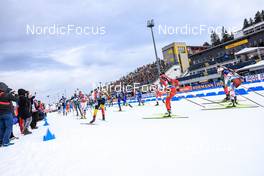 16.02.2023, Oberhof, Germany (GER): Event Feature: Race start - IBU World Championships Biathlon, single mixed relay, Oberhof (GER). www.nordicfocus.com. © Manzoni/NordicFocus. Every downloaded picture is fee-liable.
