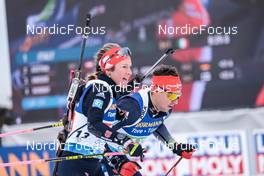 16.02.2023, Oberhof, Germany (GER): Sophia Schneider (GER), Philipp Nawrath (GER), (l-r) - IBU World Championships Biathlon, single mixed relay, Oberhof (GER). www.nordicfocus.com. © Manzoni/NordicFocus. Every downloaded picture is fee-liable.