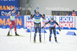 16.02.2023, Oberhof, Germany (GER): Johannes Thingnes Boe (NOR), Marte Olsbu Roeiseland (NOR), (l-r) - IBU World Championships Biathlon, single mixed relay, Oberhof (GER). www.nordicfocus.com. © Reichert/NordicFocus. Every downloaded picture is fee-liable.