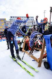 16.02.2023, Oberhof, Germany (GER): Philipp Nawrath (GER), Sophia Schneider (GER), (l-r) - IBU World Championships Biathlon, single mixed relay, Oberhof (GER). www.nordicfocus.com. © Manzoni/NordicFocus. Every downloaded picture is fee-liable.