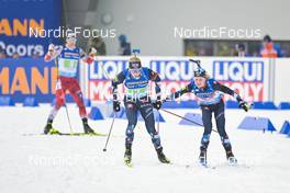 16.02.2023, Oberhof, Germany (GER): Johannes Thingnes Boe (NOR), Marte Olsbu Roeiseland (NOR), (l-r) - IBU World Championships Biathlon, single mixed relay, Oberhof (GER). www.nordicfocus.com. © Reichert/NordicFocus. Every downloaded picture is fee-liable.