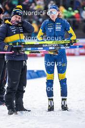 16.02.2023, Oberhof, Germany (GER): Johannes Lukas (GER), Hanna Oeberg (SWE), (l-r) - IBU World Championships Biathlon, single mixed relay, Oberhof (GER). www.nordicfocus.com. © Manzoni/NordicFocus. Every downloaded picture is fee-liable.