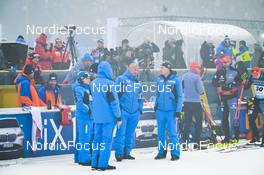 11.02.2023, Oberhof, Germany (GER): Event Feature: Juries discussing about the cancellation or postponing of the race - IBU World Championships Biathlon, sprint men, Oberhof (GER). www.nordicfocus.com. © Reichert/NordicFocus. Every downloaded picture is fee-liable.