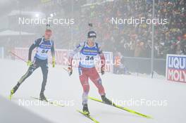 11.02.2023, Oberhof, Germany (GER): Johannes Kuehn (GER), David Komatz (AUT), (l-r) - IBU World Championships Biathlon, sprint men, Oberhof (GER). www.nordicfocus.com. © Reichert/NordicFocus. Every downloaded picture is fee-liable.