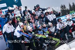 11.02.2023, Oberhof, Germany (GER): Tarjei Boe (NOR), Johannes Thingnes Boe (NOR), Sturla Holm Laegreid (NOR), Vetle Sjaastad Christiansen (NOR), Dmytro Pidruchnyi (UKR), Johannes Dale (NOR), (l-r) - IBU World Championships Biathlon, sprint men, Oberhof (GER). www.nordicfocus.com. © Manzoni/NordicFocus. Every downloaded picture is fee-liable.
