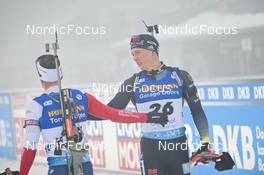 11.02.2023, Oberhof, Germany (GER): Jakub Stvrtecky (CZE), Justus Strelow (GER), (l-r) - IBU World Championships Biathlon, sprint men, Oberhof (GER). www.nordicfocus.com. © Reichert/NordicFocus. Every downloaded picture is fee-liable.