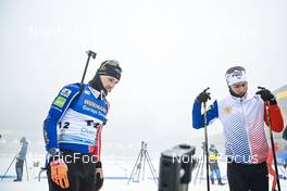 11.02.2023, Oberhof, Germany (GER): Fabien Claude (FRA), Eric Perrot (FRA), (l-r) - IBU World Championships Biathlon, sprint men, Oberhof (GER). www.nordicfocus.com. © Reichert/NordicFocus. Every downloaded picture is fee-liable.