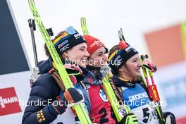 10.02.2023, Oberhof, Germany (GER): Hanna Oeberg (SWE), Denise Herrmann-Wick (GER), Linn Persson (SWE), (l-r) - IBU World Championships Biathlon, sprint women, Oberhof (GER). www.nordicfocus.com. © Manzoni/NordicFocus. Every downloaded picture is fee-liable.