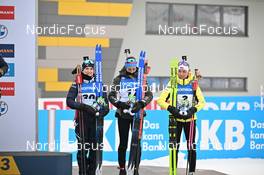 10.02.2023, Oberhof, Germany (GER): Marte Olsbu Roeiseland (NOR), Lisa Vittozzi (ITA), Marketa Davidova (CZE), (l-r) - IBU World Championships Biathlon, sprint women, Oberhof (GER). www.nordicfocus.com. © Reichert/NordicFocus. Every downloaded picture is fee-liable.