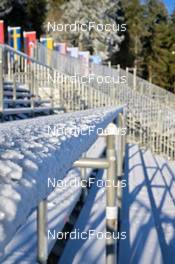 07.02.2023, Oberhof, Germany (GER): feature: stands, frozen, ice crystal, shooting range  - IBU World Championships Biathlon, training, Oberhof (GER). www.nordicfocus.com. © Reichert/NordicFocus. Every downloaded picture is fee-liable.
