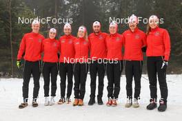 17.02.2023, Oberhof, Germany (GER): Logan Pletz (CAN), Benita Peiffer (CAN), Christian Gow (CAN), Emma Lunder (CAN), Trevor Kiers (CAN), Nadia Moser (CAN), Adam Runnalls (CAN), Emily Dickson (CAN), (l-r) - IBU World Championships Biathlon, training, Oberhof (GER). www.nordicfocus.com. © Manzoni/NordicFocus. Every downloaded picture is fee-liable.
