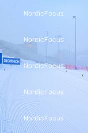 07.02.2023, Oberhof, Germany (GER): Event Feature: track, stands, fog - IBU World Championships Biathlon, training, Oberhof (GER). www.nordicfocus.com. © Reichert/NordicFocus. Every downloaded picture is fee-liable.