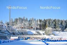 07.02.2023, Oberhof, Germany (GER): feature: arena, stands, start area, track, trees - IBU World Championships Biathlon, training, Oberhof (GER). www.nordicfocus.com. © Reichert/NordicFocus. Every downloaded picture is fee-liable.