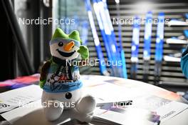12.02.2023, Oberhof, Germany (GER): Industry Feature: mascot „Flocke“- IBU World Championships Biathlon, Salomon athlete signature event, Oberhof (GER). www.nordicfocus.com. © Reichert/NordicFocus. Every downloaded picture is fee-liable.