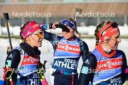 14.02.2023, Oberhof, Germany (GER): Hanne Kebinger (GER), Sophia Schneider (GER), (l-r) - IBU World Championships Biathlon, training, Oberhof (GER). www.nordicfocus.com. © Reichert/NordicFocus. Every downloaded picture is fee-liable.