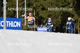 07.02.2023, Oberhof, Germany (GER): Mari Eder (FIN), Suvi Minkkinen (FIN), Erika Janka (FIN), (l-r) - IBU World Championships Biathlon, training, Oberhof (GER). www.nordicfocus.com. © Reichert/NordicFocus. Every downloaded picture is fee-liable.