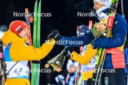 26.11.2023, Oestersund, Sweden, (SWE): Roman Rees (GER), Johannes Thingnes Boe (NOR), (l-r) - IBU World Cup Biathlon, individual men, Oestersund (SWE). www.nordicfocus.com. © Manzoni/NordicFocus. Every downloaded picture is fee-liable.