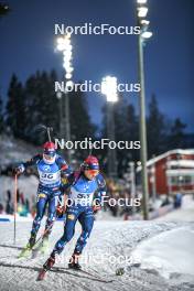 26.11.2023, Oestersund, Sweden, (SWE): Johannes Dale-Skjevdal (NOR), Vebjoern Soerum (NOR), (l-r) - IBU World Cup Biathlon, individual men, Oestersund (SWE). www.nordicfocus.com. © Authamayou/NordicFocus. Every downloaded picture is fee-liable.